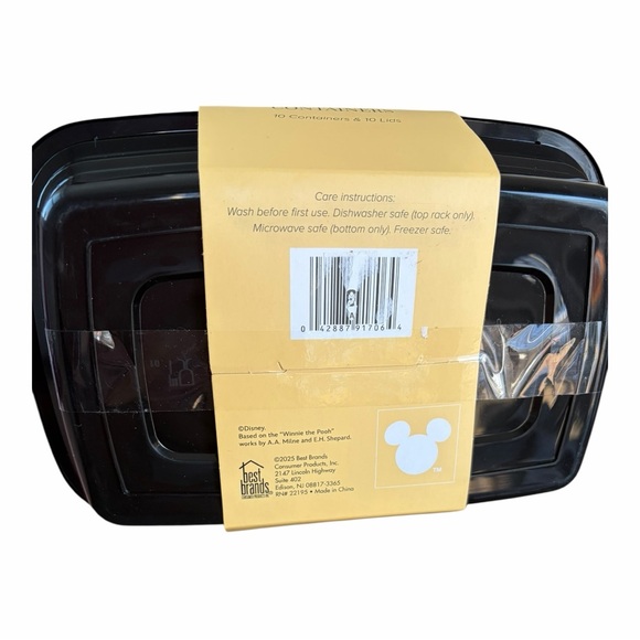 Disney Winnie the Pooh Meal Prep Container 20 Piece Set - Yellow & Red 33.8 Oz. - Picture 4 of 4